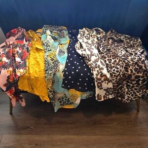 Colorful Patterned 6 Blouses Bundle